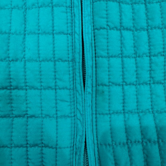Women’s Peck & Peck quilted vest turquoise / teal L full zipper pockets - Picture 5 of 10